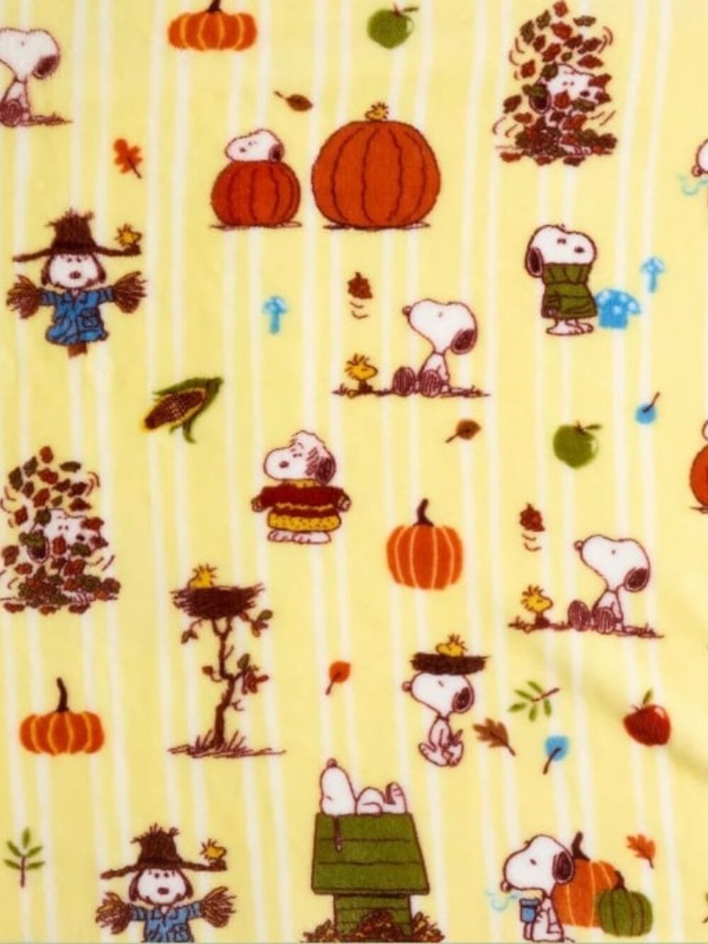 Brand New 5' x 6' The Big One Peanuts Harvest Plush Throw Blanket - Picture 7 of 11